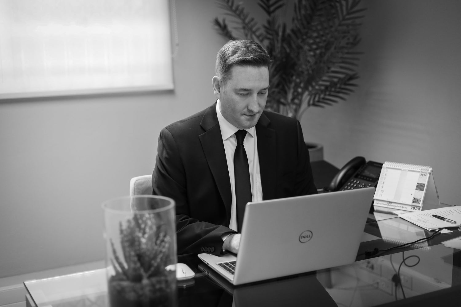 Jarad Byron Ponte Burger - Working at a laptop